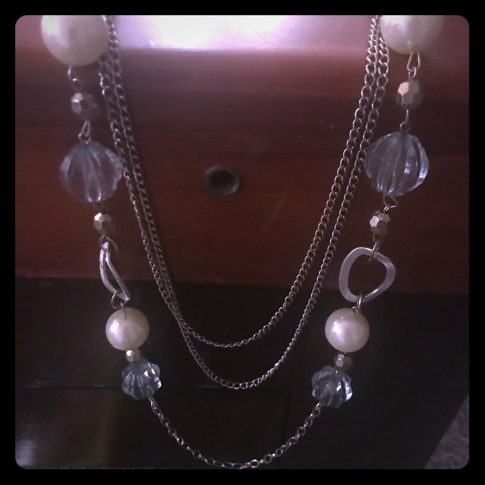 Multi Chain Crystal Beaded Necklace